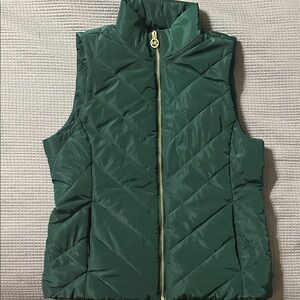 Michael Kors Forest Green Vest with Gold Accents